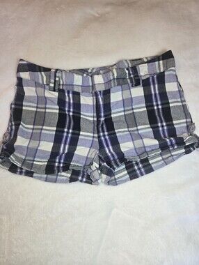 Zoey & Beth  Vintage Y2k Shorts XL Plaid Purple Shorties